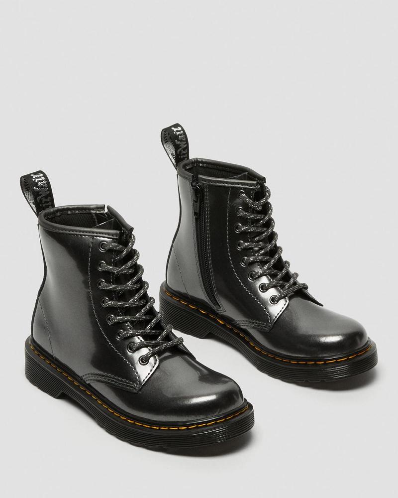 Dr Martens Junior 1460 Metallic Veterlaarzen Kinderen Grijs | NL 140EBC